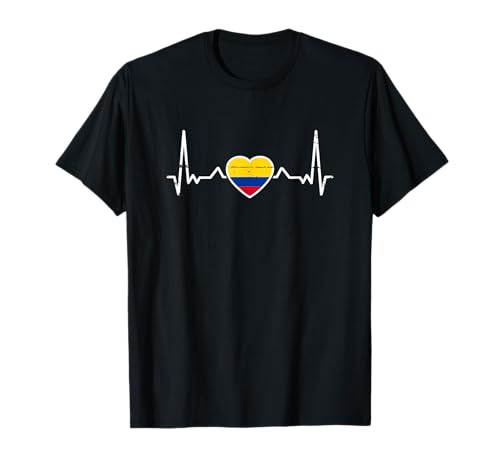 Colombia Vintage Latido Bandera Colombiana Camiseta