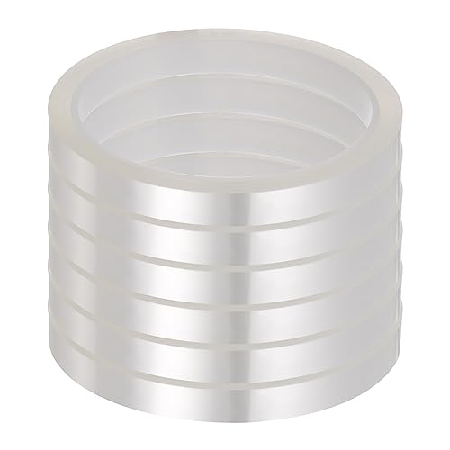 Image of HARFINGTON 6 Rolls Heat Tape High Temperature Heat Resistant Tape 10mmx33m(108ft) Sublimation Thermal Heat Transfer Tape for Sublimation Press No Residue, Clear