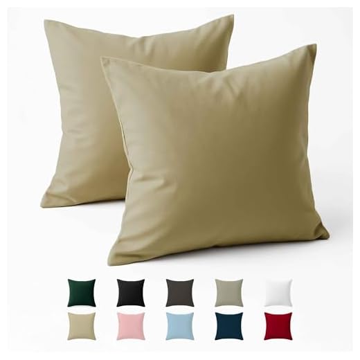 Soifox Kissenbezug 80x80 2er Set - Kopfkissenbezug 80 x 80 Anthrazit 100% Mikrofaser bügelfrei & knitterfrei mit Reißverschluss 5 Dreamzie Kissenbezug 80x80 Baumwolle Renforcé (2er-Set) - Beige - Dicht gewebt mit 57 Fäden/cm² - Kissenbezug 80x80 cm - Oeko Tex Zertifiziert