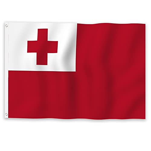 Drapeau Tonga cousu de précision avec 2 œillets robustes pour mât et extérieur