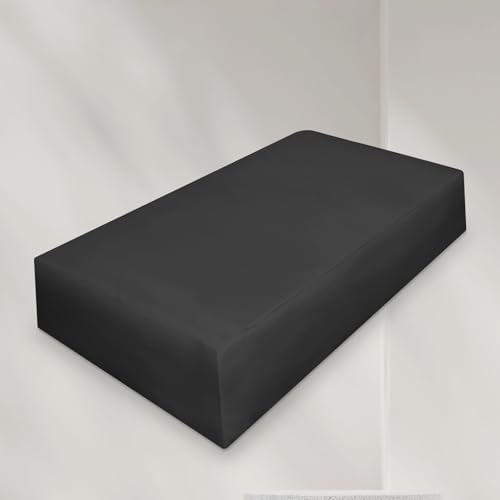 Bzvystux 1pcs Pillowcase for Cube Pillow with Hidden ZipPillowcase ONLYCube Pillow case24x12x5.5Black