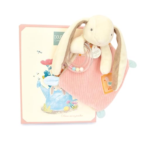 Doudou et Compagnie DC4206 – Conejo de peluche rosa – para niños desde el nacimiento – 21 cm – Incluye caja de regalo para regalar – Idea de regalo para niñas y niños
