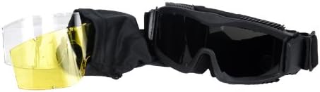 Lancer Tactical CA-223B Vented Safety Airsoft Goggles w/ Interchangeable Multi Lens Kit (Black)