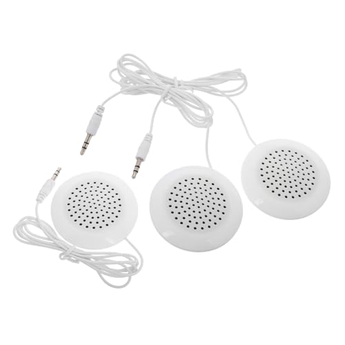 ULTECHNOVO 3 Stück Mini Lautsprecher mit Klinkenstecker Tragbarer Kompakter Stereo Pillow Speaker für Bett Büro und Vielseitig Kompatibel mit Computer Aux zum Schlafen und Entspannen Weiß