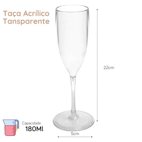 35 Taças Champanhe Acrílico Festa Formatura Casamento Transparente