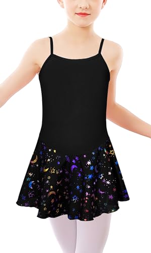 FEOYA Vestido de balé para meninas com saia de ginástica collant com babados manga bailarina roupa d