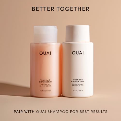 OUAI Thick Hair Conditioner Refill - Moisturizing Conditioner for Dry, Frizzy Hair - Keratin, Marshmallow Root, Shea Butter and Avocado Oil - Paraben, Phthalate & Sulfate Free (32 Oz) - Image 4
