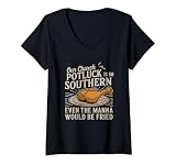 Women's Our Church Potluck is So Southern Even The Manna V-Neck T-Shirt