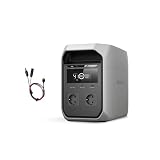 EF ECOFLOW DELTA 3 Classic Power Station Portatile con cavo XT60i, batteria LiFePO4 da 1024Wh, uscita CA da 1800W (3600W di picco), USB-C da 100W, ricarica rapida di 1 ora, generatore campeggio