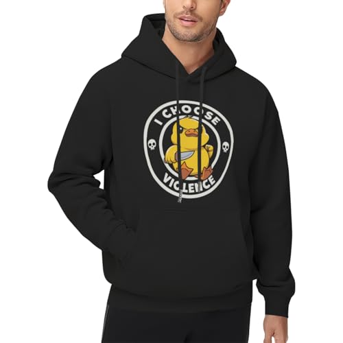 I Choose Violence Funny Duck Men Women Lightweight Kangaroo Pocket Hoodie3