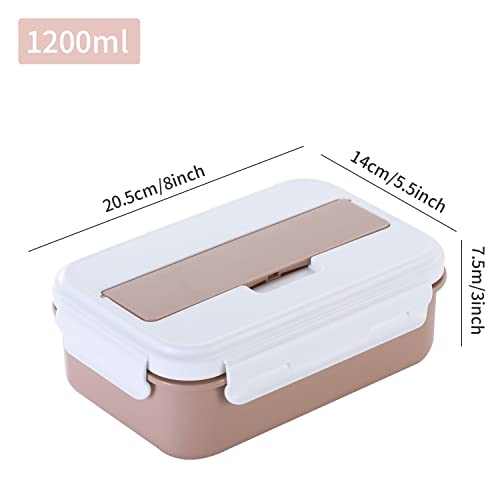 YAGGOOD Bento Box, Lunch Box for Kids Adults with 3 Compartment Lunch Boxes, Spoon Fork and Chopsticks,BPA Free - Image 4