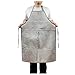 Skórzany fartuch roboczy spawalniczy, odporny na ciepło i ogień fartuch na szelkach, fartuch do grilla Heavy Duty, odporny na zużycie fartuch spawalniczy,Gray,24"x36"