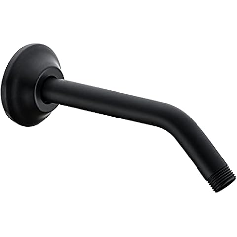 BESTILL Wall Mounted 8 Inch Extension Shower Head Arm, Shower Arm and Flange Included, Matte Black Cover