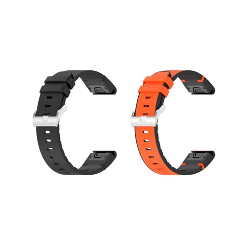 Garmin fenix 8 47MM/Fenix 7/Fenix 7pro/Instinct 2/Forerunner 965/955�p�o���h 22MM �x���g �݊��o���h �v ���U�[�� �ϋv�� �X�|�[�c�o���h �A�N�Z�T���[�i�u���b�N�{�I�����W�j