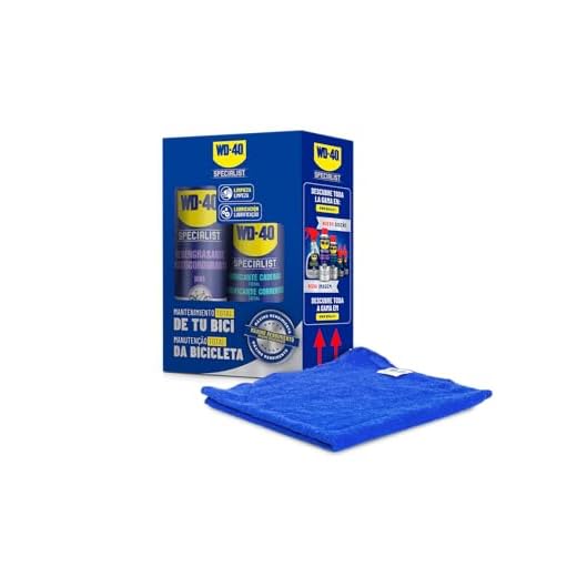 WD-40 Bike - Kit de mantenimiento de bicicleta, contiene Desengrasante bike 500ml + Lubricante de cadenas bike 250ml + paño de microfibra