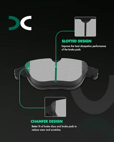 Image of SCITOO D1406 D1341 Front and Rear Semi-Metal Disc Brake Pad Set 8PCS w /Hardware Fit 2013-2015 For Mercedes-Benz For For GLK250 2.1L,2009-2015 For For GLK350 3.5L