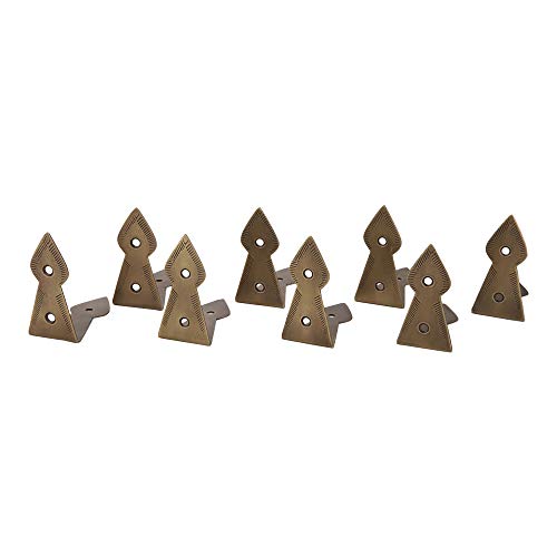 Image of Set of 8 Brass 90 Degree Spade Trunk Corners, Antique Brass Finish, Edge Guard Table Cabinet Protector, Decorative Corner Brackets