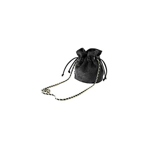 Ulisty Women Velvet Drawstring Small Bucket Bag Mini Shoulder Bag Handbag Crossbody Bag Black Cover