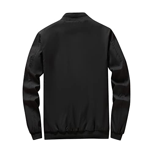 Ymosrh Men's Lightweight Jacket Jacket Casual Fall Winter Windbreaker Bomber Zip Up Coat with Pocket Jacket, XXXL-L62