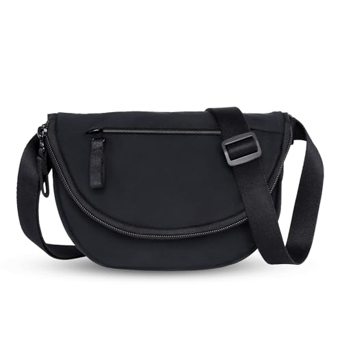 Rancco Crescent Bag Shoulder Bag for Women Men, Fashion Nylon Folding Crossbody Bag with Adjustable Strap, Lightweight Shoulder Bags with Inner Pocket For Outdoors Travel Work