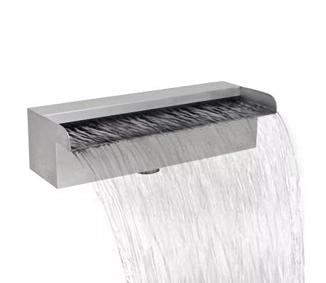 XAoSCd Característica De Agua, Cascada, Estanque De Piscina, Pared De Agua Rectangular De Acero Inoxidable De 30 Cm para Estanque De Jardín, Corriente De Pared De Gaviones
