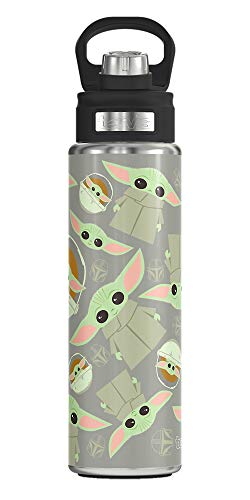 Tervis Star Wars-The Mandalorian Child Pattern Triple Walled Insulated Tumbler, 24 oz Wide Mouth Bottle, Stainless Steel