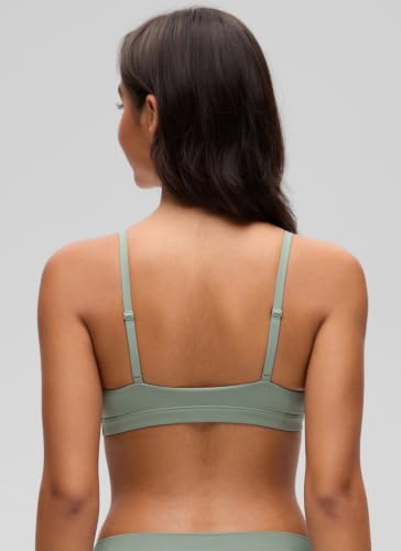 Image of CRZ YOGA Softhold Triangle Bralette | Double Lined, Light Support, Non Padded, Wireless, Casual, Ultra-Soft, V Neck, Adjustable Square Back, Everyday Bra for Women