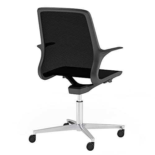 Image of Leick Home 10146-BK Teramo Italian Made Adjustable Ergonomic Mesh Office Chair with Swivel, Black