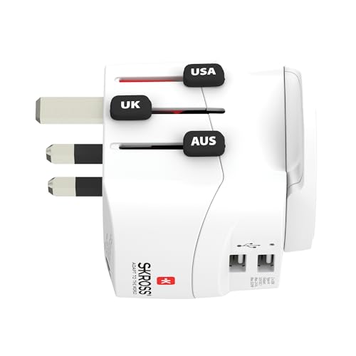 SKROSS Länderstecker Pro Light USB World (2xA) White