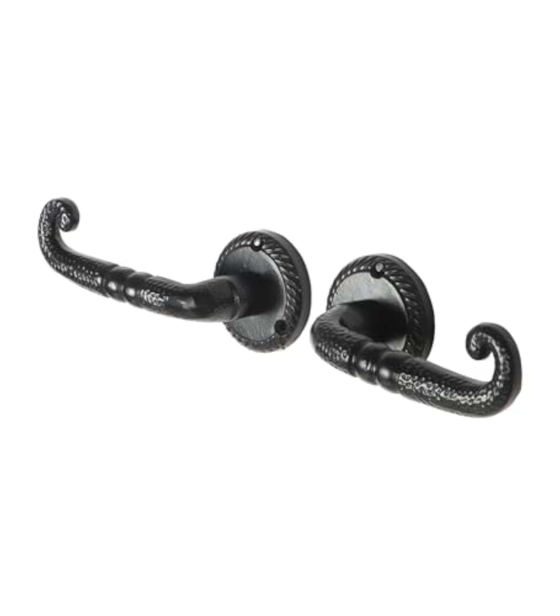 Wrought Iron Door Lever Handle Pair, Standard