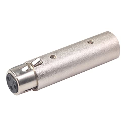 Hellery Zinklegering XLR Mannelijk Aan Mannelijke & Xlr Vrouwelijke naar Vrouwelijke Adapterstekker, Zilver - Image 3
