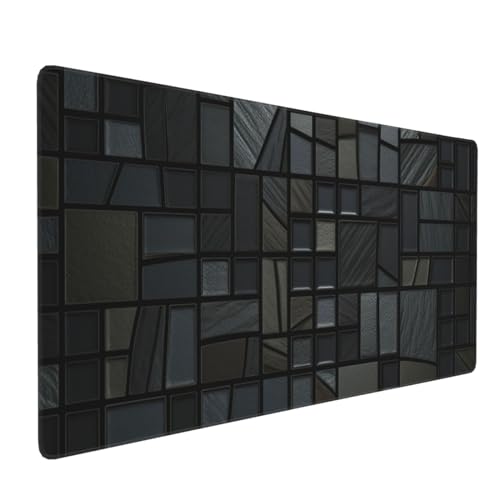 Tapis de souris imperméable grand format noir ombré aux bords cousus solides