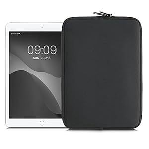 kwmobile Neoprene Pouch Compatible with 9,7"-11" Tablet - Universal Sleeve Case Cover with Zipper for Tablet - Dark Grey