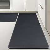 Kitsure Kitchen Rugs, [2 PCS] Cushioned Anti-Fatigue Kitchen Mat, Waterproof & Non-Slipping Kitchen Mat for Floor, Durable Kitchen Rugs and Mats for Kitchen & Laundry, Resilient Kitchen Mats, Gray