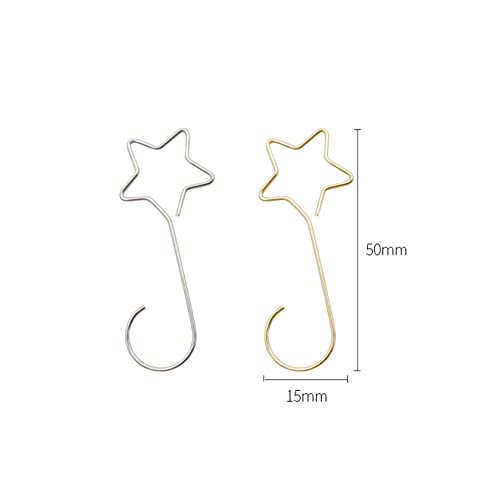 Zsail Christmas Ornaments Hooks,Xmas Metal Wire Ornament Hangers Silver Star-Hooks For Christmas Stocking Christmas Balls Party Decorations (Gold) #TOP1
