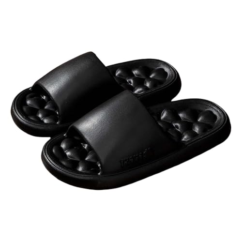 Generisch Chanclas de baño para hombre, pantuflas para mujer, cómodas y abiertas, duraderas, para verano, playa/piscina, antideslizantes, de secado rápido, Negro , 38