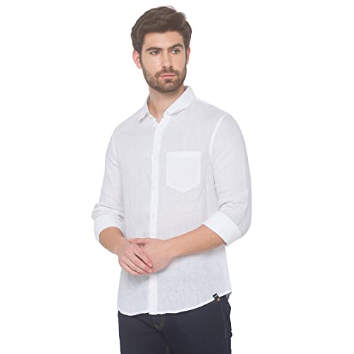 Image of Spykar Slim Fit Mint Green Shirts for Men - Full Sleeves