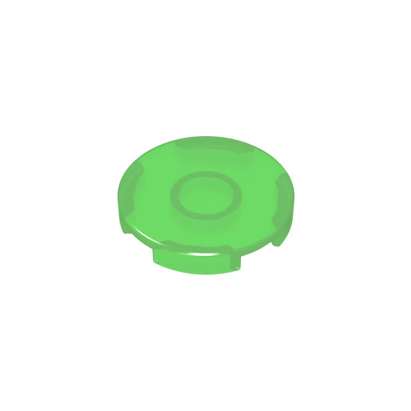 Gobricks 14769 Circular Plate Tile Round 2x2 with Bottom Stud Holder 50 Pieces GDS-611 Compatible with Lego Building Blocks Color:Trans Green — image 1