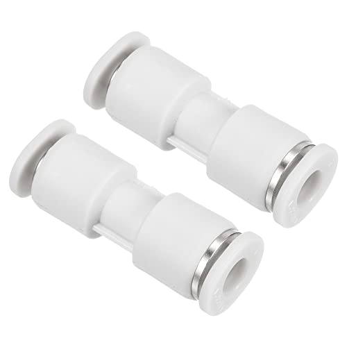 PATIKIL 4mm à 3mm Réduction Pression Connexion Air Ligne Raccord, 2 Paquet Droit Union Réducteur Pneumatique Rapide Connexion Raccords, Blanc