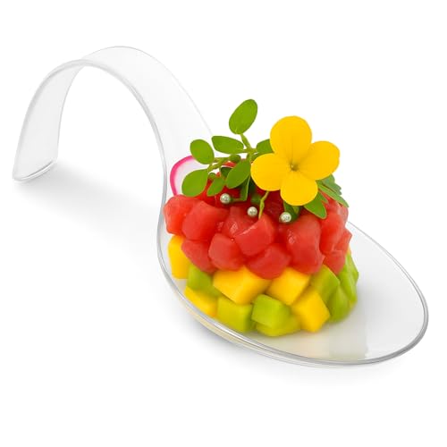 Cuchara Catering, Cuchara Arco Reciclable y Reutilizable, cuchara para eventos, bodas, Cubiertos para Degustación, Cubiertos para food trucks, Longitud 13 cm, Contiene 50 unidades
