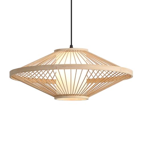 Pendentif japonais wabi-sabi en bambou pour illuminer un salon sans éblouir