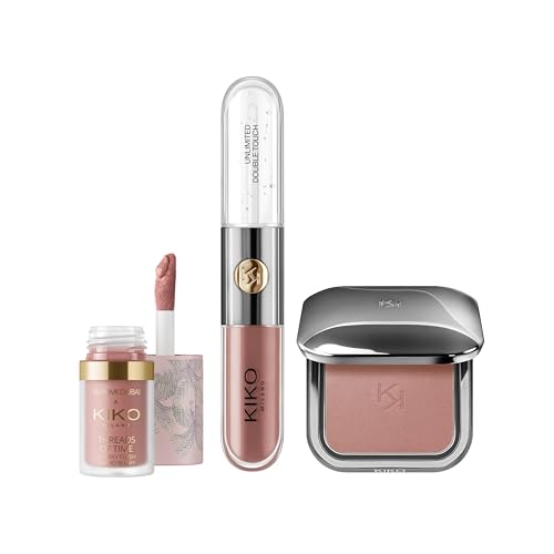 KIKO Milano Threads Of Time Lip To Cheek Make Up Kit, Make-upcadeauset: 2-in-1 lipstick en lipgloss, vloeibare blush en poederblush - Afbeelding 4