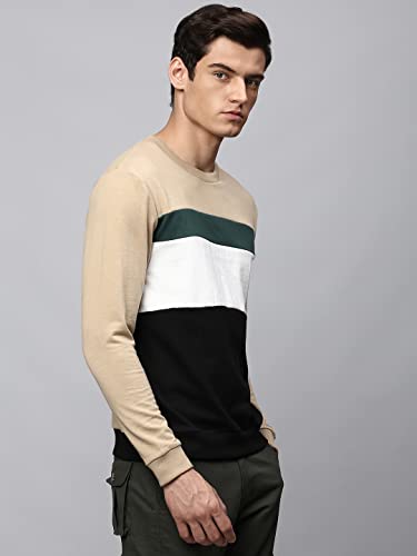 Image of Dennis Lingo Men's Poly Cotton Sweatshirt with Crew Neck - Regular Fit and Full Sleeves, Casual Winterwear for Men