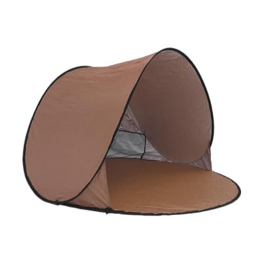 Yubbuio ワンタッチ2人用テント 防雨風 通気性 UVカット コンパクト 軽量 アウトドア キャンプ ビーチ 登山 旅行 野外旅行 (ブラウン)