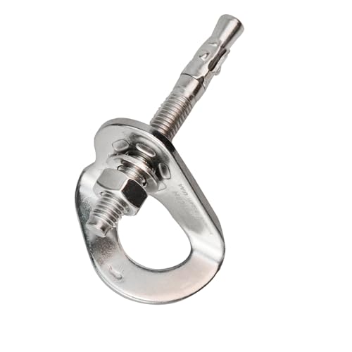 Image of 5pc UIAA 35kN Heavy Duty Stainless Steel Climbing Bolt Hanger, M10, Silver, Button Head, 10mm Bolt, for Rock Climbing, Hammock, Gym, Aerial Work, Caving, Rescue