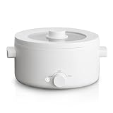 olayks. Hot Pot Electric,2L Ceramic Glaze Non-Stick Pan, Portable Hot Pot with Dual Power Adjustment, Electric Cooker for Egg, Ramen, Oatmeal,Soup Quick Heating and Overheat Protection