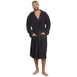 Style It Up Mens 100% Cotton Towelling Bath Robe Hooded Comfortable Housecoat Warm SPA Plain Dressing Gown (DARK GREY, XL-2XL)