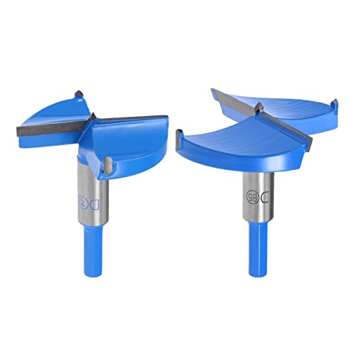 uxcell Forstner Drill Bits Set 70mm Dia. & 85mm Dia. Tungsten Carbide Wood Hole Saw Auger Opener, Woodworking Hinge Hole Drilling Boring Bit Cutter