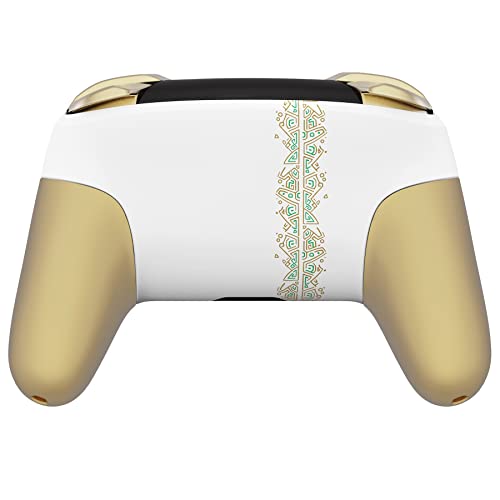 eXtremeRate Glow in Dark - Totem of Kingdom White Faceplate Backplate Handles for Nintendo Switch Pro Controller, Soft Touch Replacement Grip Housing Shell Cover and Buttons for Nintendo Switch Pro - Image 7