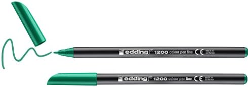 edding 1200 colour pen fine - red - 10 pens - round tip 1 mm - felt-tip pen for drawing and writing - for school or mandala